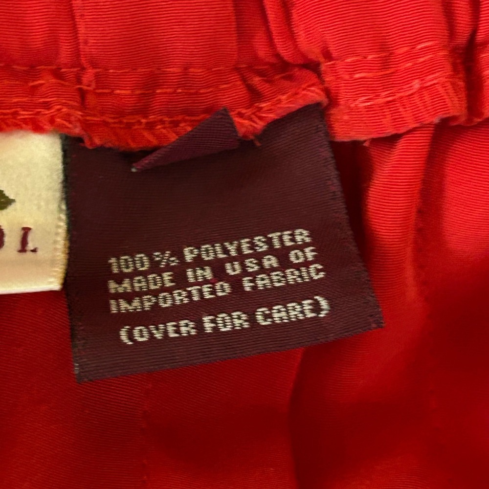 Susan Bristol Vintage Red Pleated Midi Skirt Elastic Waist Made in USA Size 12 - Picture 8 of 10